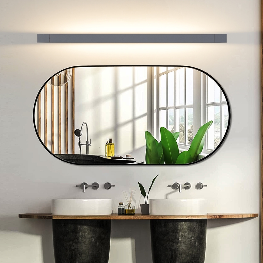 Brilagi - LED kúpeľňové osvetlenie zrkadla AQUA LINE LED/24W/230V 90 cm IP44 antracit CRI 90