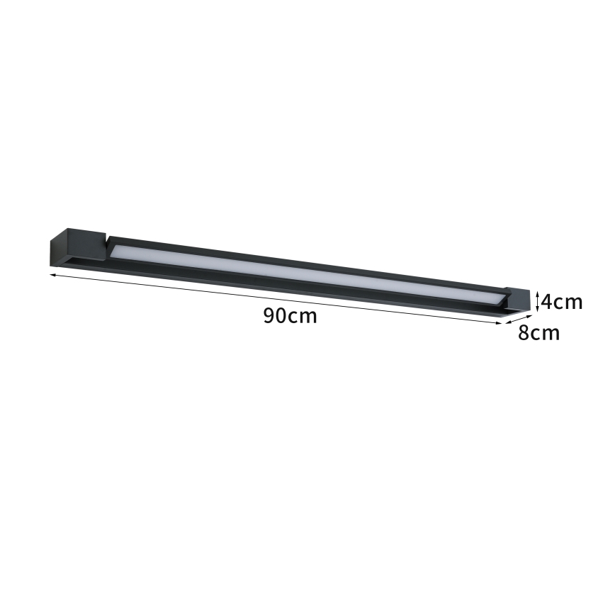 Brilagi - LED kúpeľňové osvetlenie zrkadla AQUA LINE LED/24W/230V 90 cm IP44 čierna