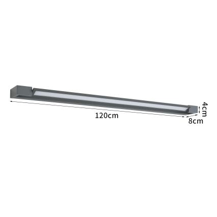 Brilagi - LED osvetlenie zrkadla do kúpeľne AQUA LINE LED/36W/230V 120 cm IP44 antracit CRI 90