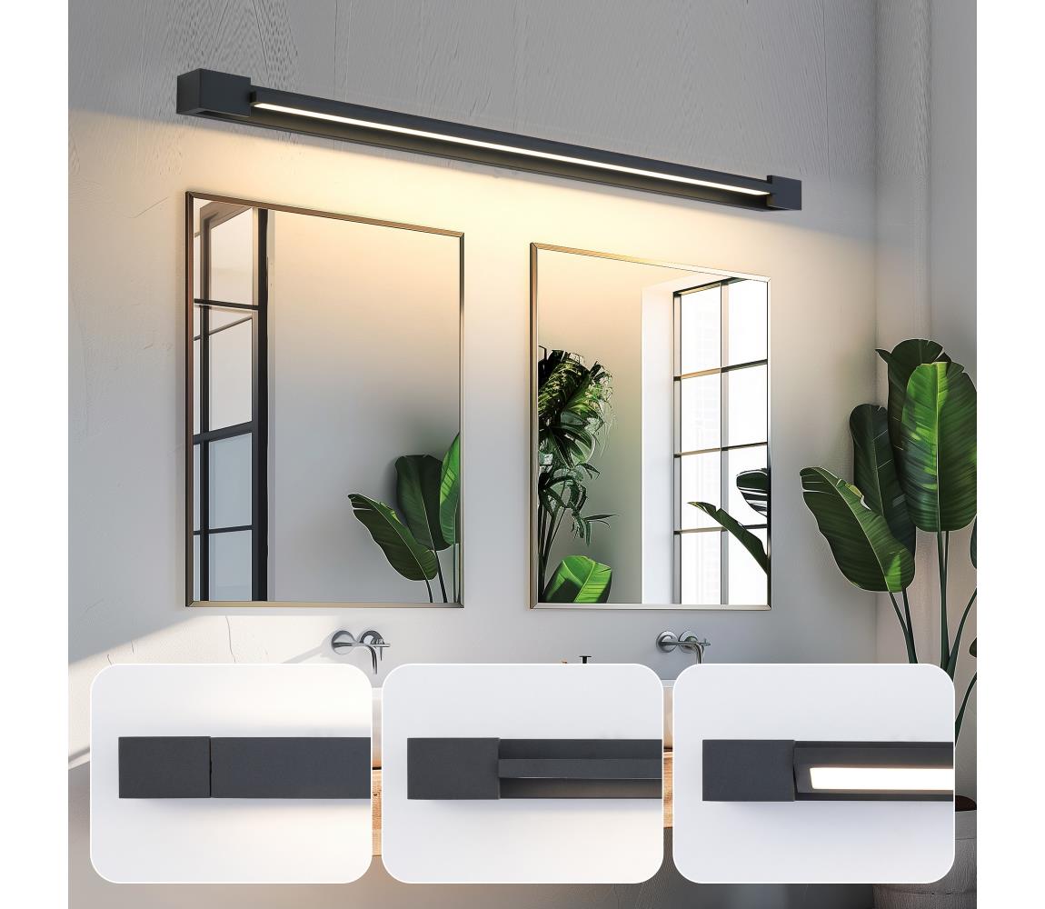 Brilagi-LED Kúpeľňové osvetlenie zrkadla AQUA LINE LED/36W/230V 120 cm IP44 čierne BRI344
