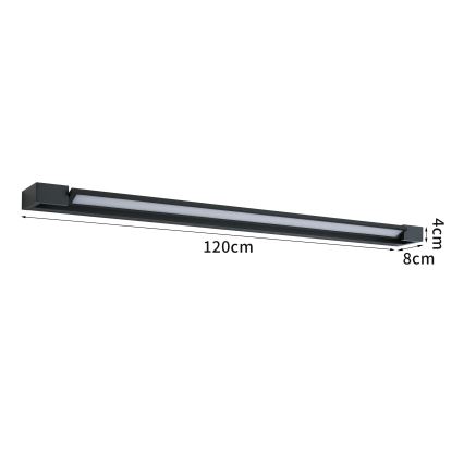 Brilagi - LED osvetlenie kúpeľňového zrkadla AQUA LINE LED/36W/230V 120 cm IP44 čierna CRI 90