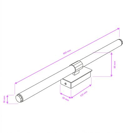 Brilagi - LED osvetlenie zrkadla do kúpeľne DIANA LED/10W/230V 60 cm IP44 čierna