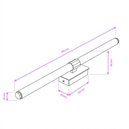 Brilagi - LED Kúpeľňové osvetlenie zrkadla DIANA LED/10W/230V 60 cm IP44 lesklý chróm