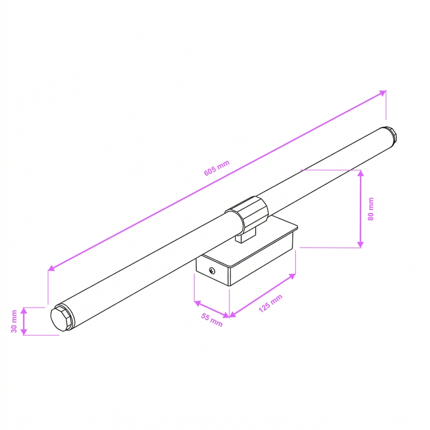 Brilagi - LED Kúpeľňové osvetlenie zrkadla DIANA LED/10W/230V 60 cm IP44 lesklý chróm