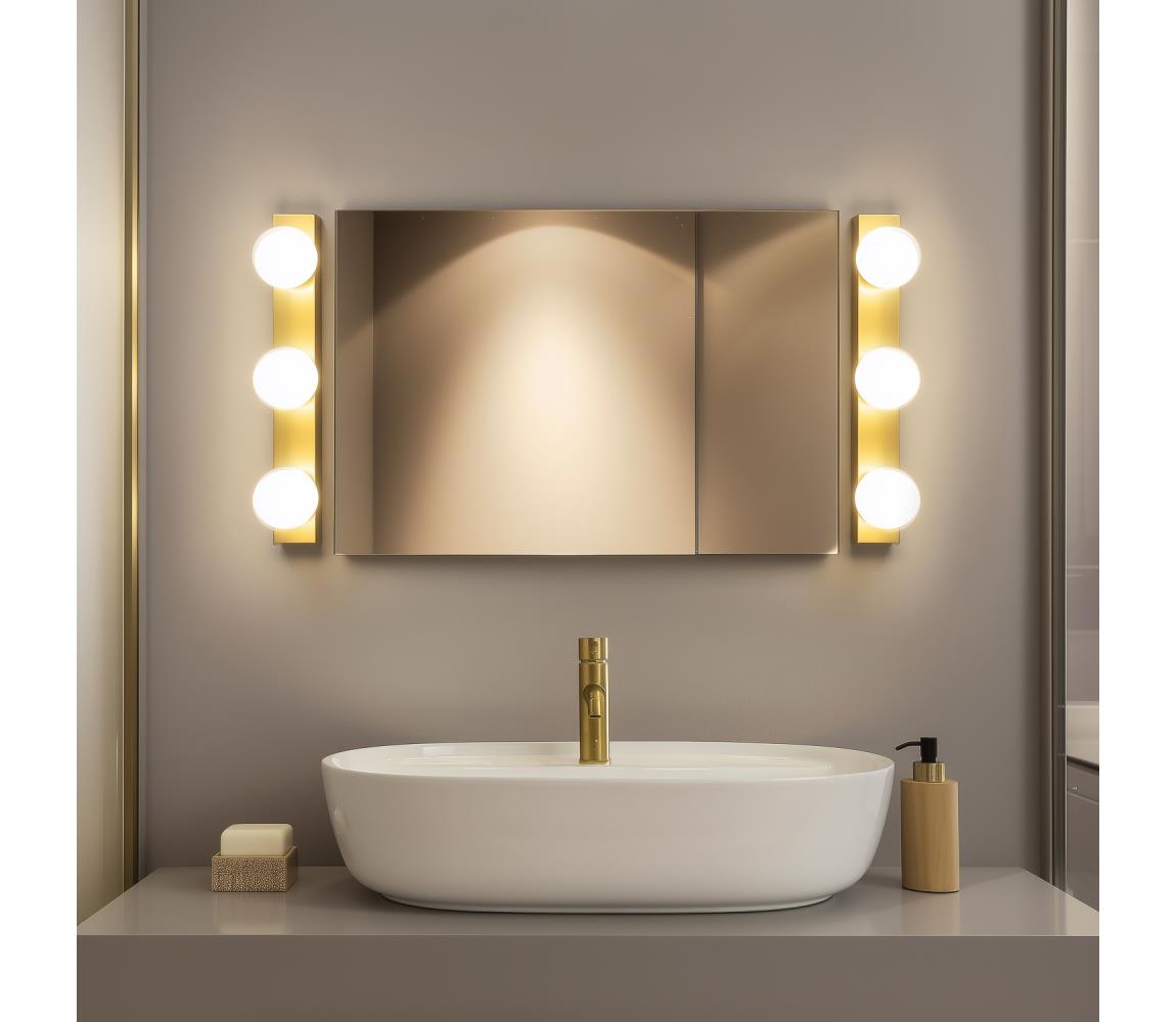 Brilagi - LED kúpeľňové osvetlenie zrkadla HOLLYWOOD 3xLED/3W/230V IP44 zlaté FG-M1-C22-3-GLD