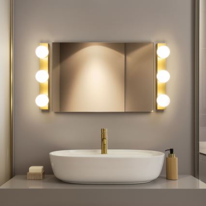 Brilagi - LED osvetlenie kúpeľňového zrkadla HOLLYWOOD 3xLED/3W/230V 39 cm IP44 zlaté