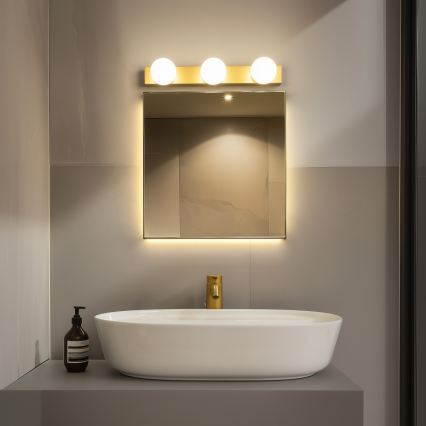 Brilagi - LED osvetlenie kúpeľňového zrkadla HOLLYWOOD 3xLED/3W/230V 39 cm IP44 zlaté