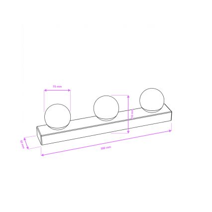 Brilagi - LED osvetlenie kúpeľňového zrkadla HOLLYWOOD 3xLED/3W/230V 39 cm IP44 zlaté