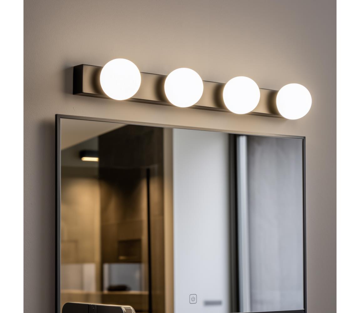 Brilagi - LED kúpeľňové osvetlenie zrkadla HOLLYWOOD 4xLED/3W/230V IP44 čierne FG-M1-C22-4-BLK