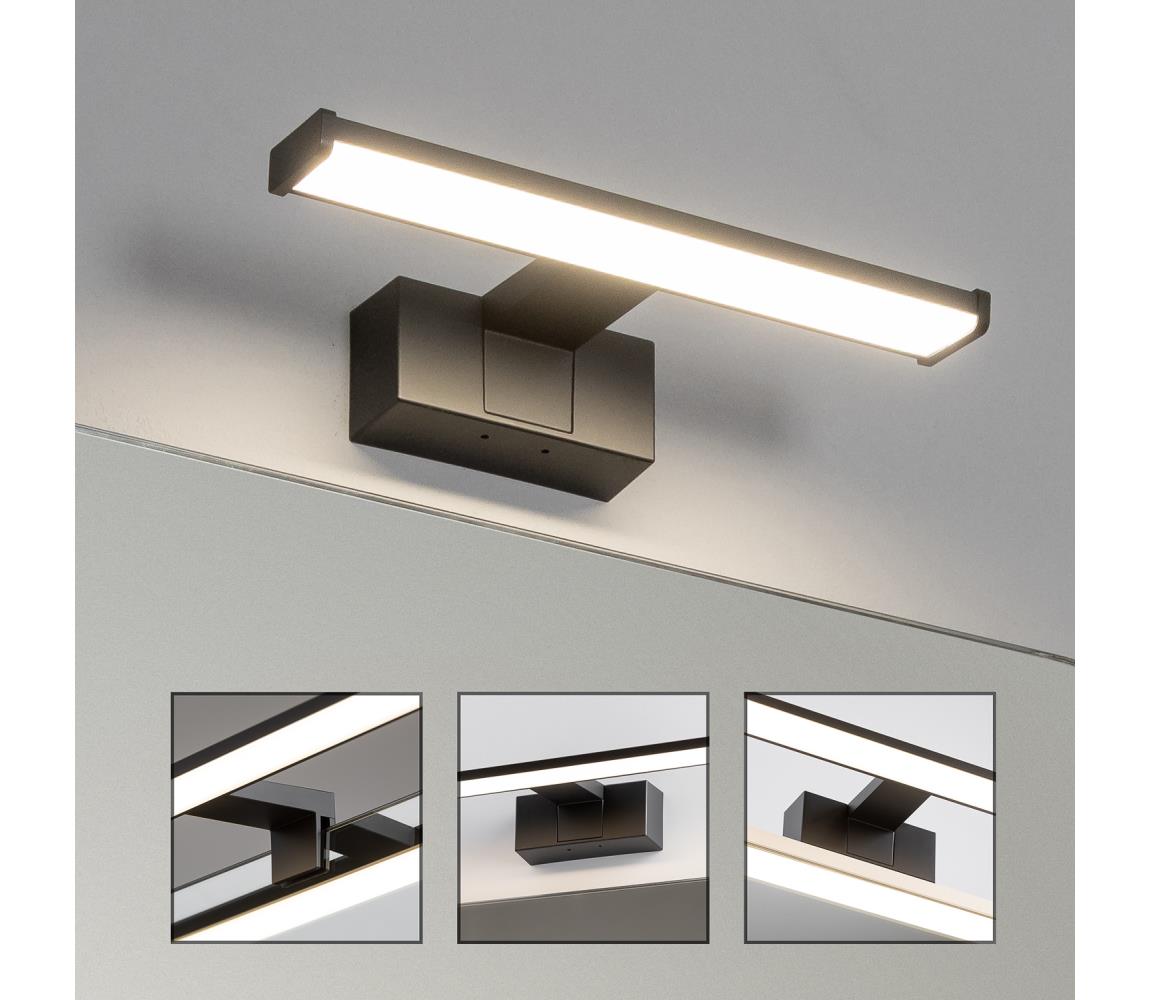Brilagi - LED kúpeľňové osvetlenie zrkadla VESTRA LED/6W/230V 30 cm IP44 čierna FG-M1-C02-300-BLK