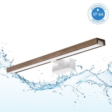 Brilagi - LED Kúpeľňové osvetlenie zrkadla WOODY MIRROR 3v1 LED/12W/230V 60 cm IP44 biela/dub orech