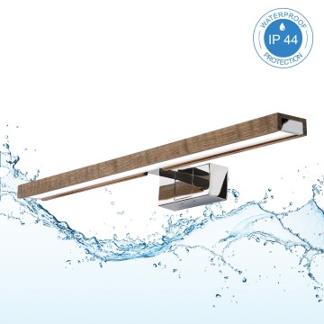 Brilagi - LED Kúpeľňové osvetlenie zrkadla WOODY MIRROR 3v1 LED/12W/230V 60 cm IP44 lesklý chróm/dub orech