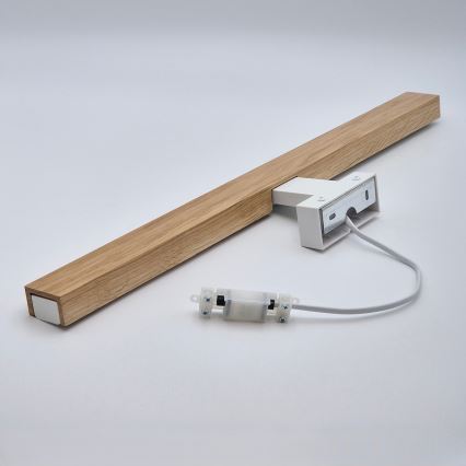 Brilagi - LED Kúpeľňové osvetlenie zrkadla WOODY MIRROR LED/12W/230V 60 cm IP44 dub/biela