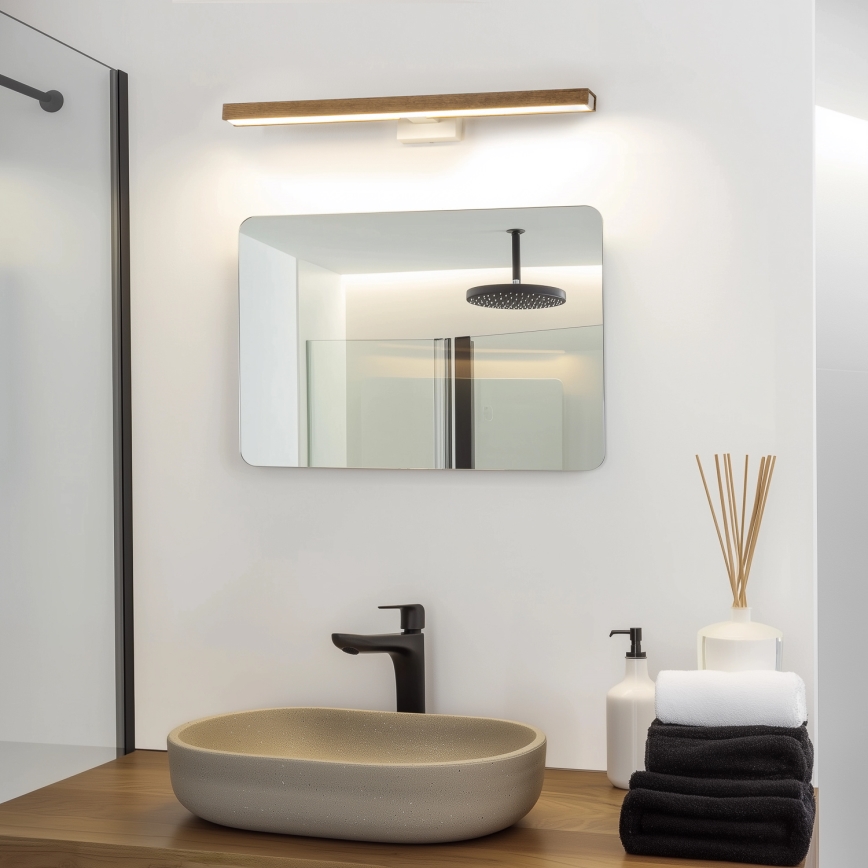Brilagi - LED Kúpeľňové osvetlenie zrkadla WOODY MIRROR LED/12W/230V 60 cm IP44 dub orech/biela