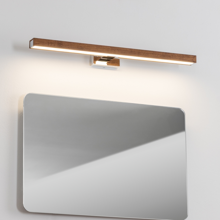 Brilagi - LED Kúpeľňové osvetlenie zrkadla WOODY MIRROR LED/12W/230V 60 cm IP44 dub čerešňa/lesklý chróm