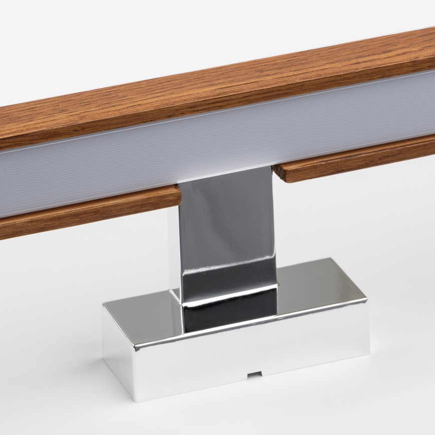 Brilagi - LED Kúpeľňové osvetlenie zrkadla WOODY MIRROR LED/12W/230V 60 cm IP44 dub čerešňa/lesklý chróm