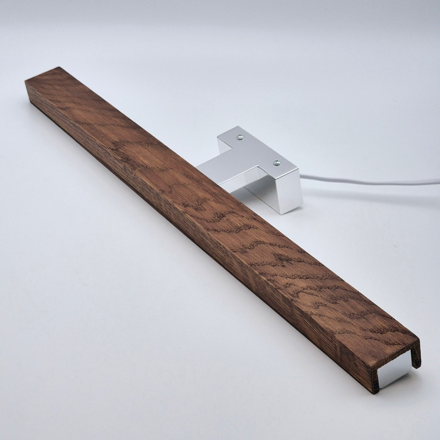 Brilagi - LED Kúpeľňové osvetlenie zrkadla WOODY MIRROR LED/12W/230V 60 cm IP44 dub čerešňa/lesklý chróm