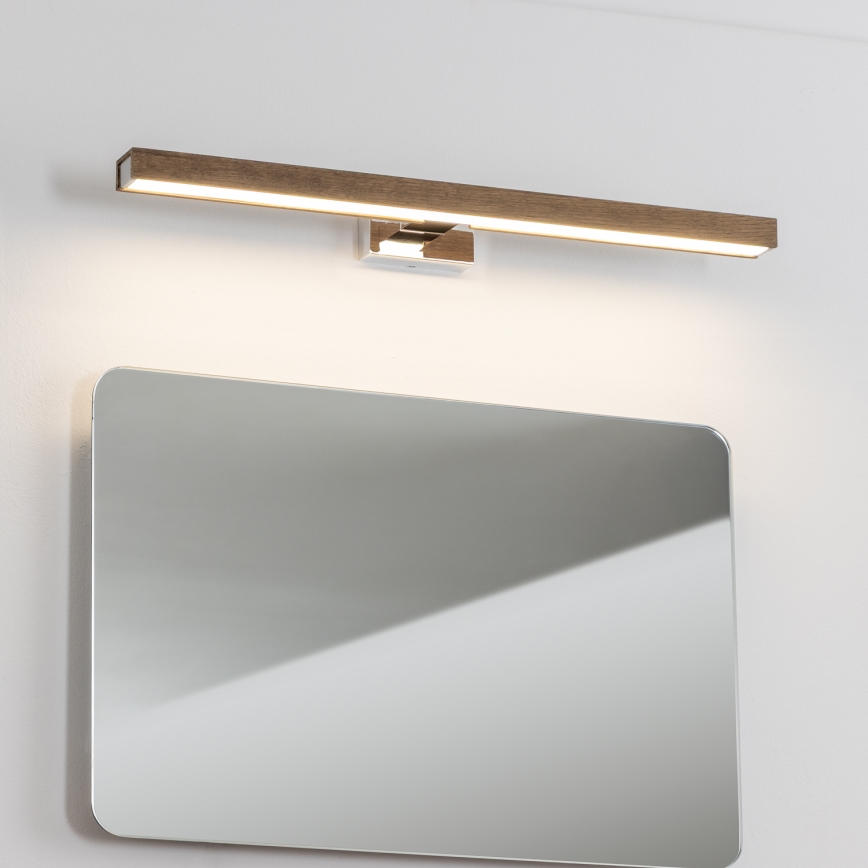 Brilagi - LED Kúpeľňové osvetlenie zrkadla WOODY MIRROR LED/12W/230V 60 cm IP44 dub orech/lesklý chróm