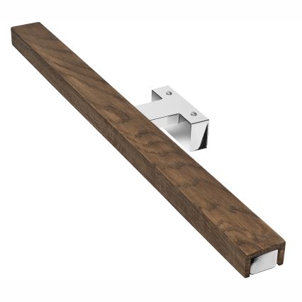 Brilagi - LED Kúpeľňové osvetlenie zrkadla WOODY MIRROR LED/12W/230V 60 cm IP44 dub orech/lesklý chróm