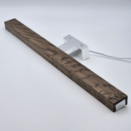 Brilagi - LED Kúpeľňové osvetlenie zrkadla WOODY MIRROR LED/12W/230V 60 cm IP44 dub orech/lesklý chróm