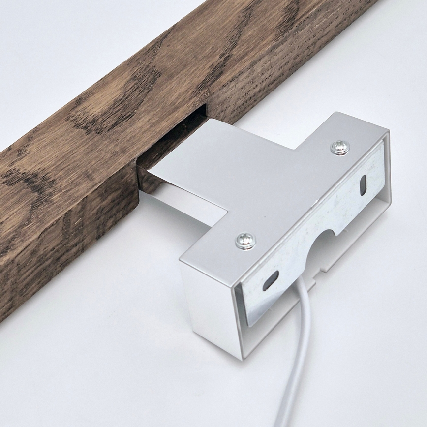 Brilagi - LED Kúpeľňové osvetlenie zrkadla WOODY MIRROR LED/12W/230V 60 cm IP44 dub orech/lesklý chróm
