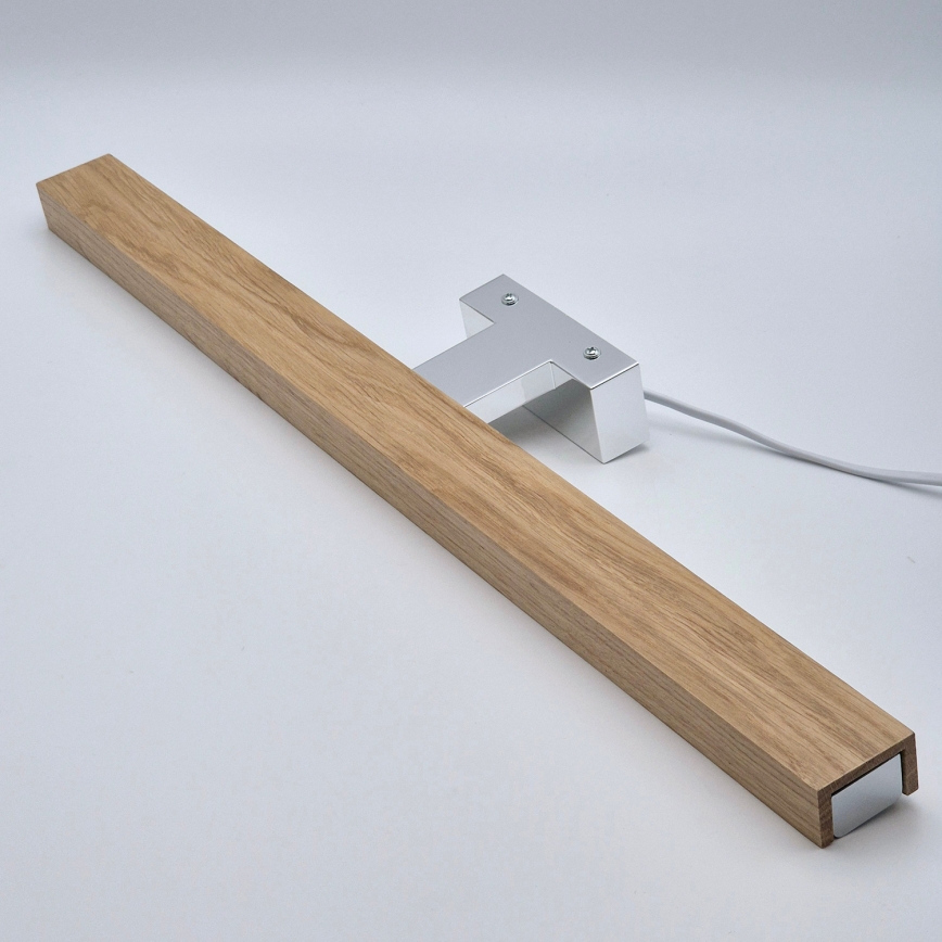 Brilagi - LED Kúpeľňové osvetlenie zrkadla WOODY MIRROR LED/12W/230V 60 cm IP44 dub/lesklý chróm