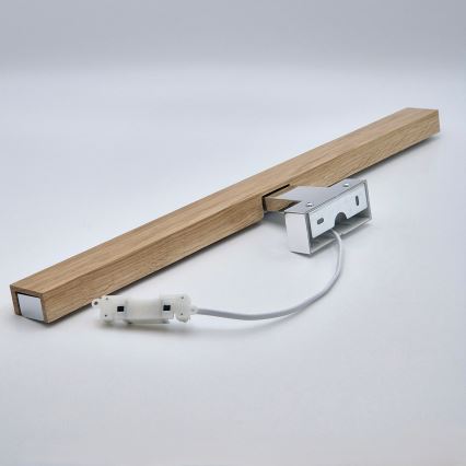 Brilagi - LED Kúpeľňové osvetlenie zrkadla WOODY MIRROR LED/12W/230V 60 cm IP44 dub/lesklý chróm