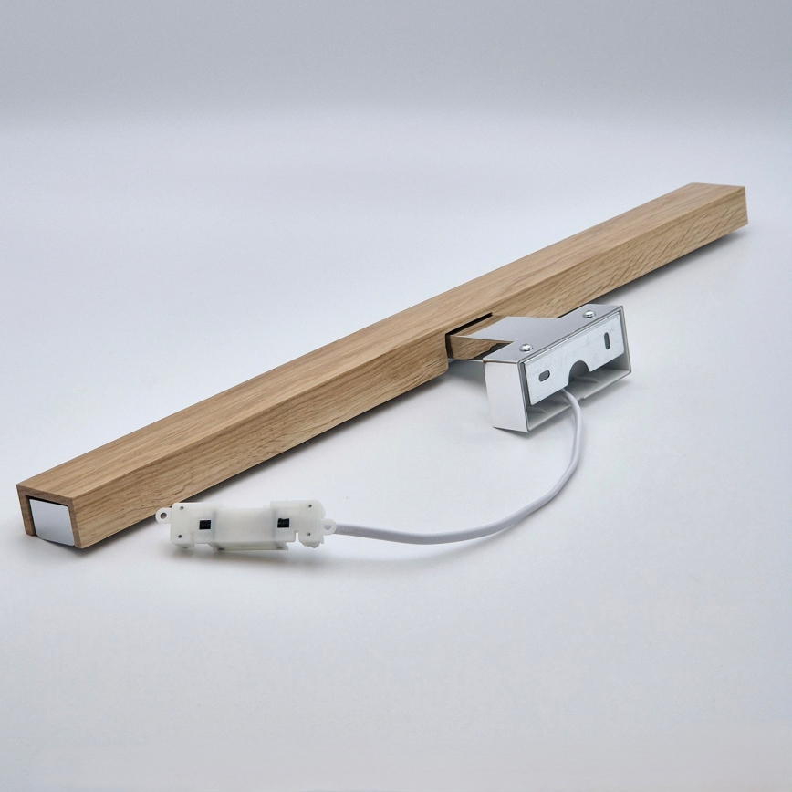 Brilagi - LED Kúpeľňové osvetlenie zrkadla WOODY MIRROR LED/12W/230V 60 cm IP44 dub/lesklý chróm