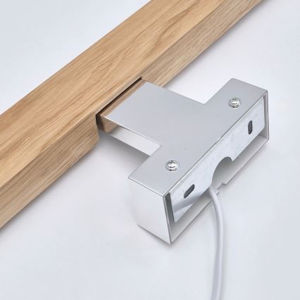 Brilagi - LED Kúpeľňové osvetlenie zrkadla WOODY MIRROR LED/12W/230V 60 cm IP44 dub/lesklý chróm