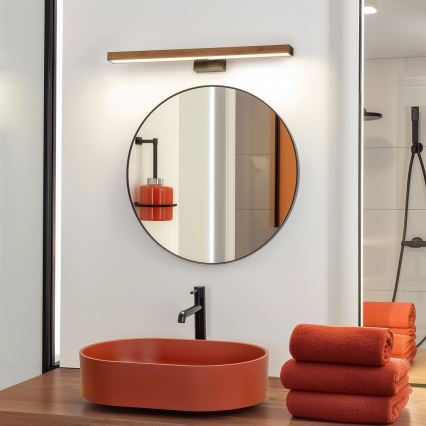 Brilagi - LED Kúpeľňové osvetlenie zrkadla WOODY MIRROR LED/12W/230V 60 cm IP44 dub čerešňa/čierna