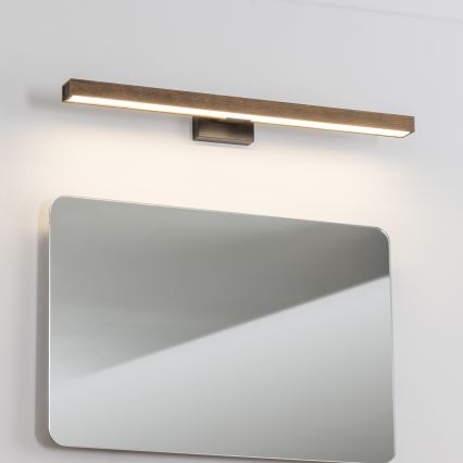 Brilagi - LED Kúpeľňové osvetlenie zrkadla WOODY MIRROR LED/12W/230V 60 cm IP44 dub orech/čierna