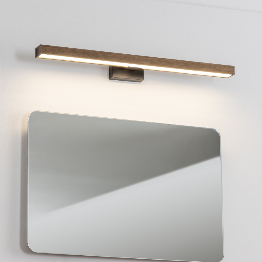 Brilagi - LED Kúpeľňové osvetlenie zrkadla WOODY MIRROR LED/12W/230V 60 cm IP44 dub orech/čierna
