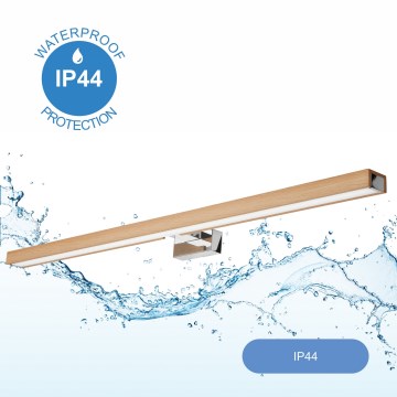Brilagi - LED Kúpeľňové osvetlenie zrkadla WOODY MIRROR LED/15W/230V 90 cm IP44 dub/lesklý chróm