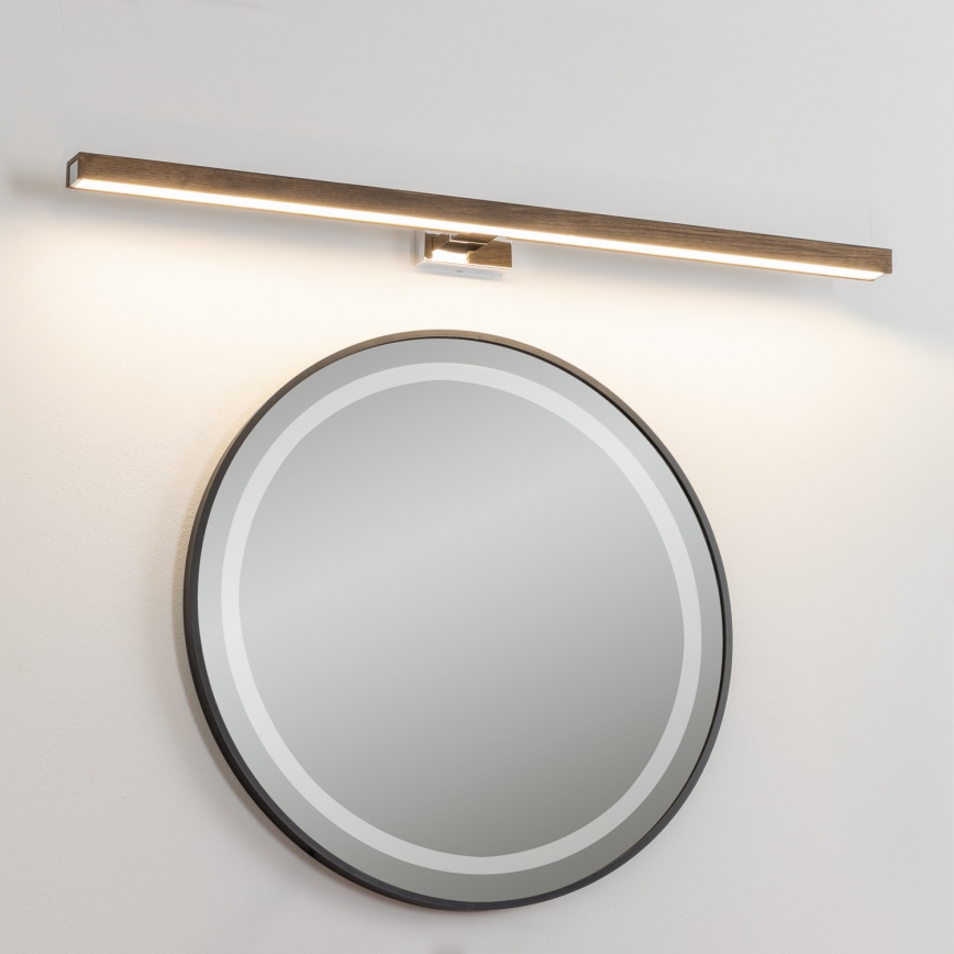 Brilagi - LED Kúpeľňové osvetlenie zrkadla WOODY MIRROR LED/15W/230V 90 cm IP44 dub orech/lesklý chróm