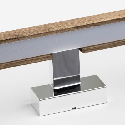 Brilagi - LED Kúpeľňové osvetlenie zrkadla WOODY MIRROR LED/15W/230V 90 cm IP44 dub orech/lesklý chróm