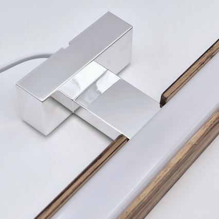 Brilagi - LED Kúpeľňové osvetlenie zrkadla WOODY MIRROR LED/15W/230V 90 cm IP44 dub orech/lesklý chróm