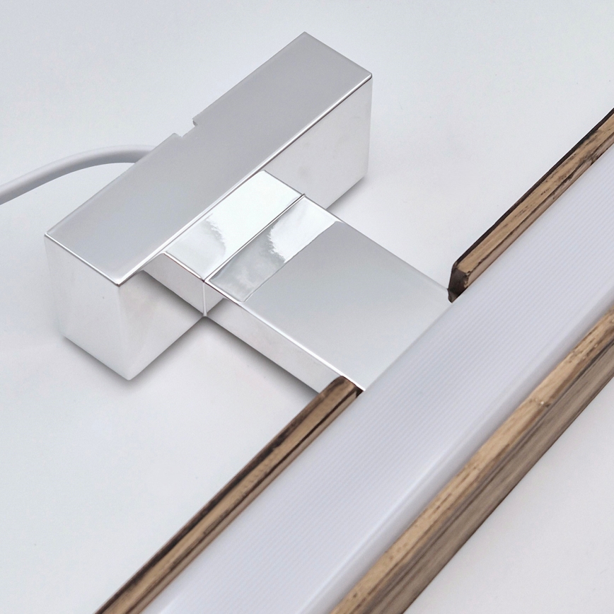 Brilagi - LED Kúpeľňové osvetlenie zrkadla WOODY MIRROR LED/15W/230V 90 cm IP44 dub orech/lesklý chróm