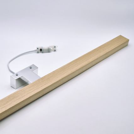 Brilagi - LED Kúpeľňové osvetlenie zrkadla WOODY MIRROR LED/15W/230V 90 cm IP44 dub/lesklý chróm