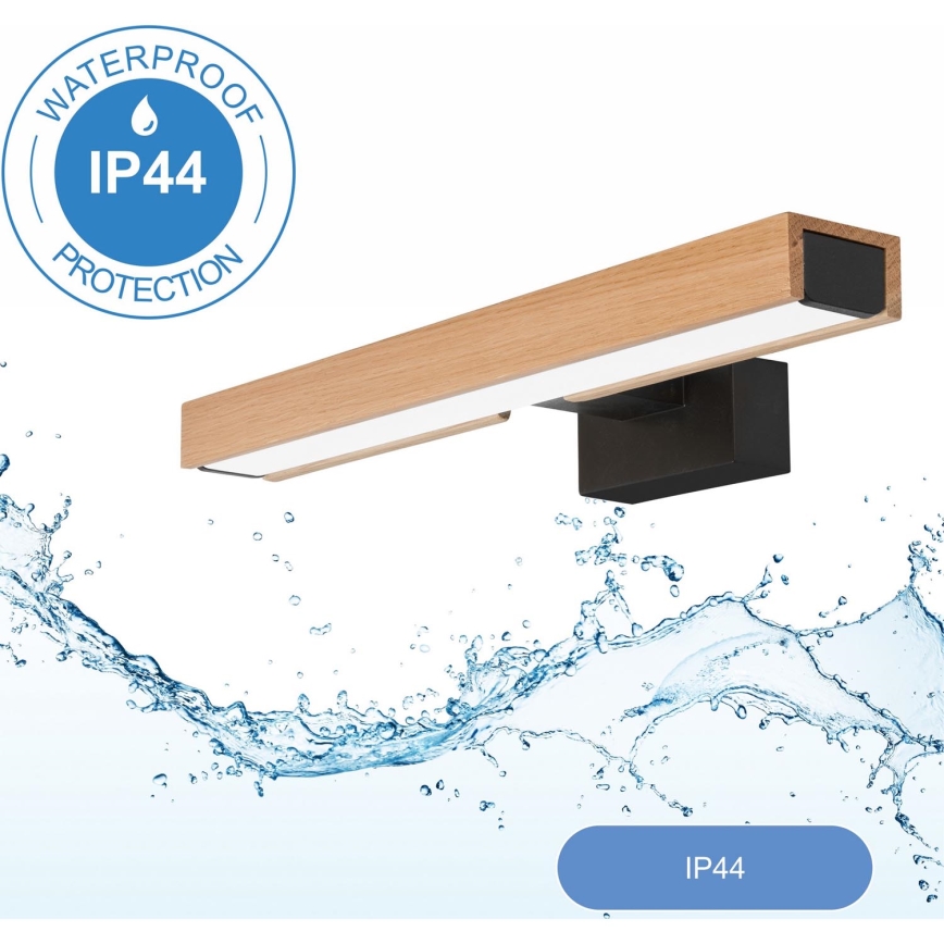 Brilagi - LED Kúpeľňové osvetlenie zrkadla WOODY MIRROR LED/8W/230V 40 cm IP44 dub/čierna