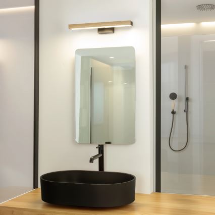 Brilagi - LED Kúpeľňové osvetlenie zrkadla WOODY MIRROR LED/8W/230V 40 cm IP44 dub/čierna