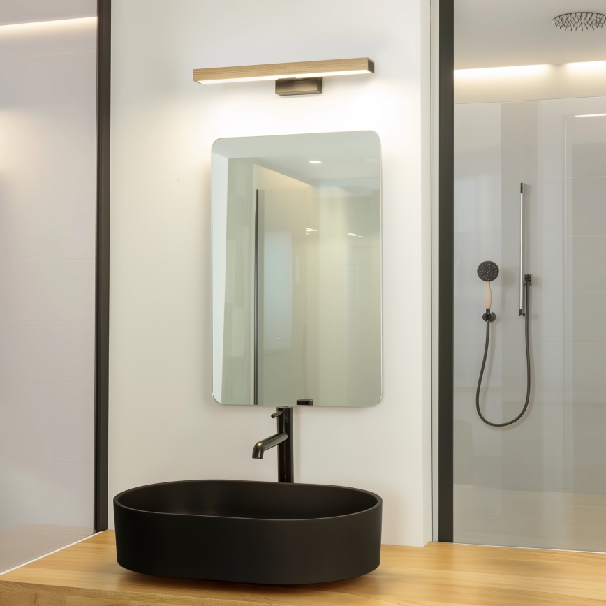 Brilagi - LED Kúpeľňové osvetlenie zrkadla WOODY MIRROR LED/8W/230V 40 cm IP44 dub/čierna