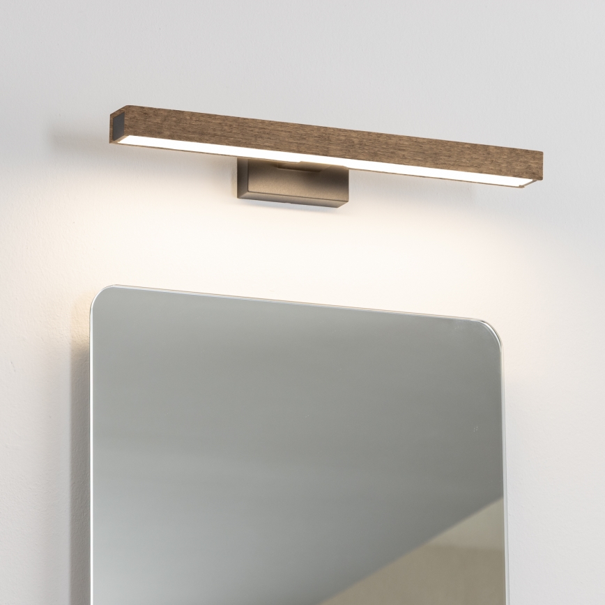 Brilagi - LED Kúpeľňové osvetlenie zrkadla WOODY MIRROR LED/8W/230V 40 cm IP44 dub orech/čierna