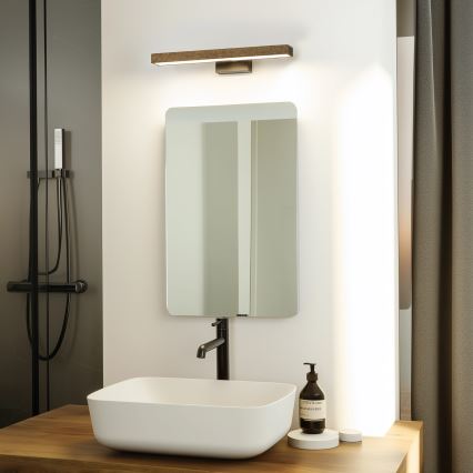 Brilagi - LED Kúpeľňové osvetlenie zrkadla WOODY MIRROR LED/8W/230V 40 cm IP44 dub orech/čierna