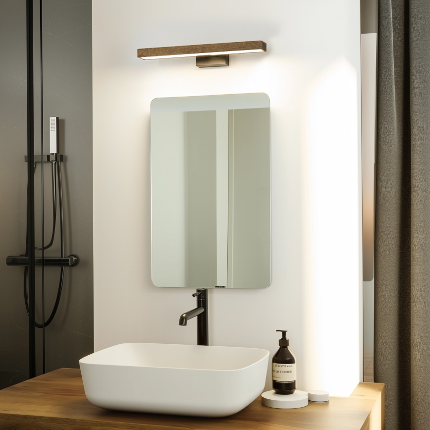 Brilagi - LED Kúpeľňové osvetlenie zrkadla WOODY MIRROR LED/8W/230V 40 cm IP44 dub orech/čierna