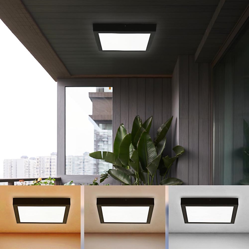 Brilagi - LED Kúpeľňové stropné svietidlo FRAME LED/24W/230V 30x30 cm 3000/4000/6000K IP44 čierna