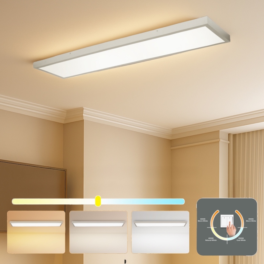 Brilagi - LED kúpeľňové stropné svietidlo FRAME LED/50W/230V 3000/4000/6000K 120x30 cm IP44 strieborné