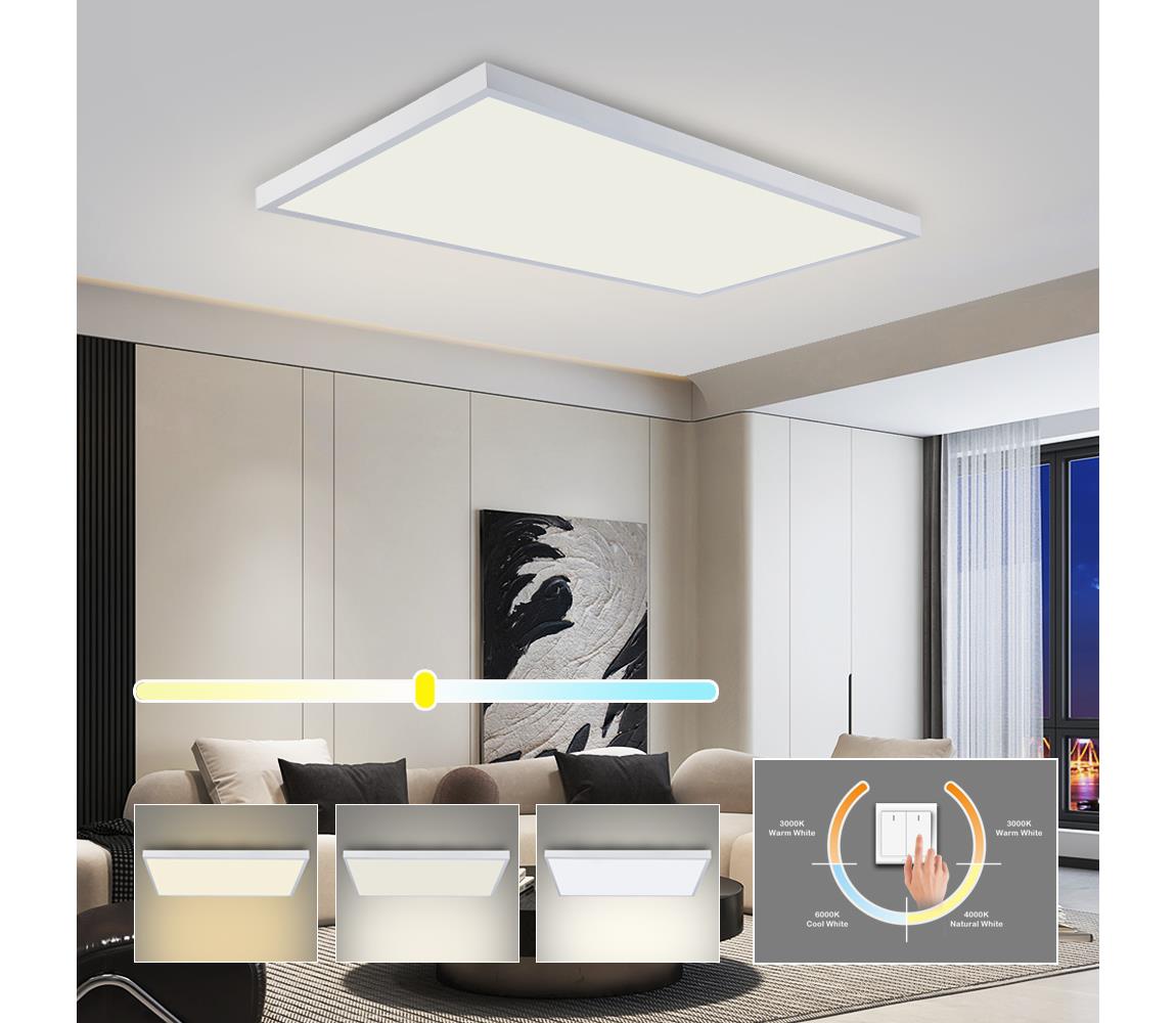 Brilagi - LED Kúpeľňové stropné svietidlo FRAME LED/96W/230V 120x60 cm IP44 biele BRI643