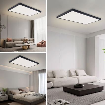 Brilagi - LED kúpeľňové stropné svietidlo FRAME LED/96W/230V 120x60 cm 3000/4000/6000K IP44 čierna