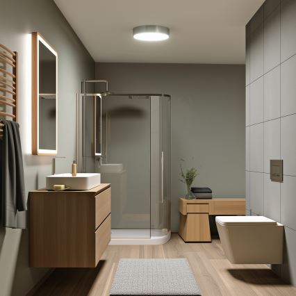 Brilagi - LED kúpeľňové stropné svietidlo POOL LED/24W/230V 3000/4000/5500K priemer 30 cm IP54 matný chróm