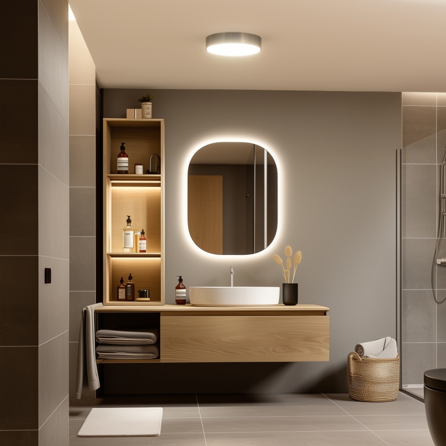 Brilagi - LED stropné svietidlo do kúpeľne POOL LED/24W/230V 3000/4000/5500K Ø 30 cm IP54 mosadz